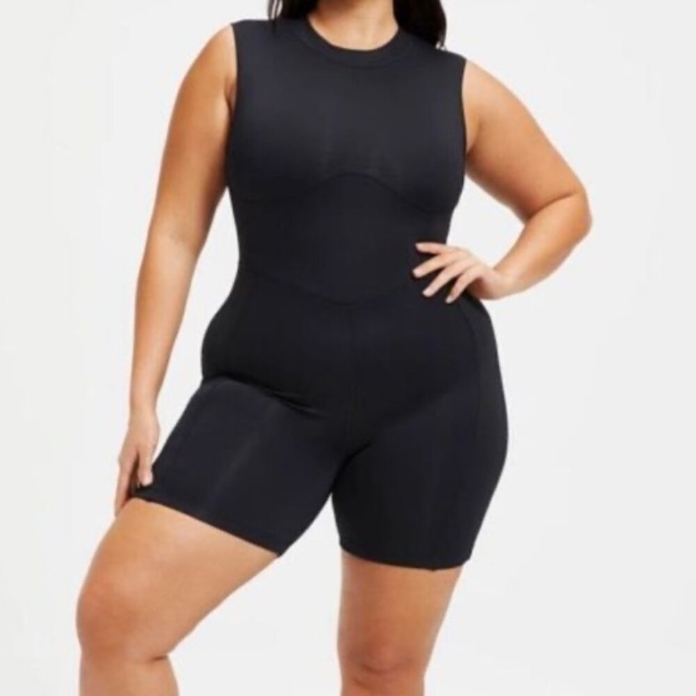 Good American Compression Sleeveless Bodysuit with Zipper | Size 7 | NWT | Black
